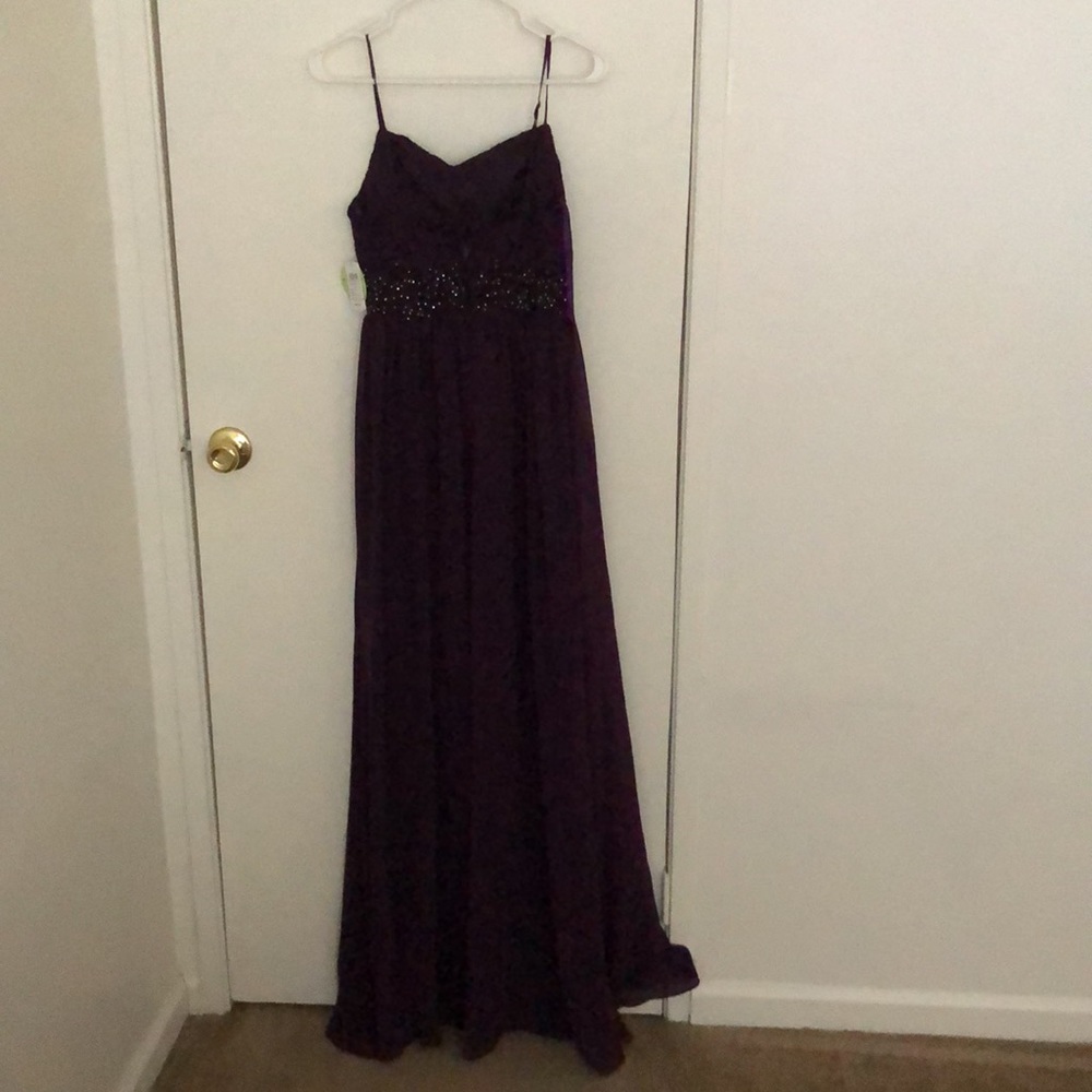 NWT Windsor Rhinestone Purple Lace Prom dress